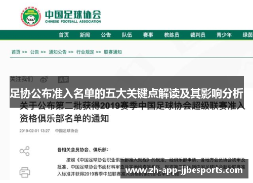 足协公布准入名单的五大关键点解读及其影响分析